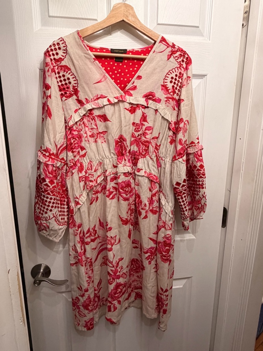 Vineet floral  Red midi dress